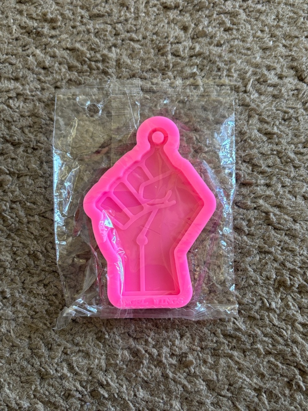Neon Pink Silicone Mold Keychain Shape